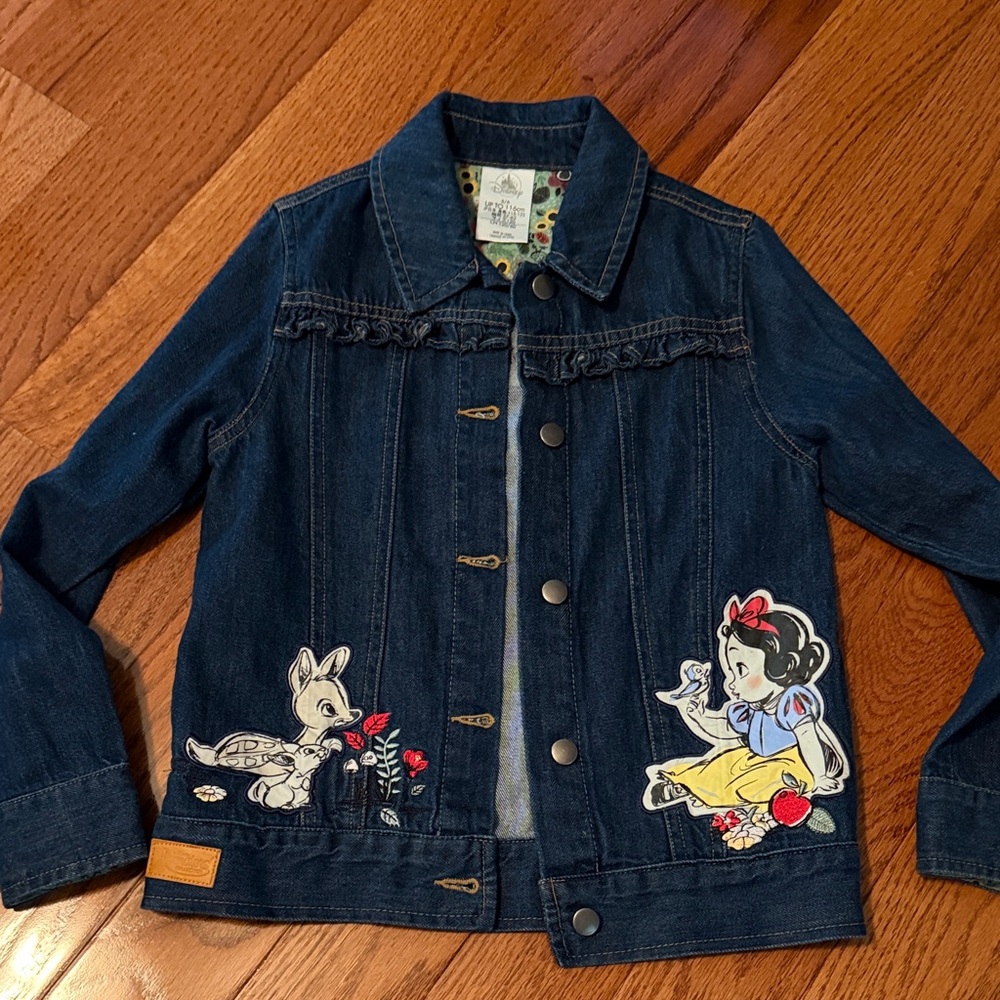Disney Dark Blue Denim Jacket with Snow White & Bambi Appliqués